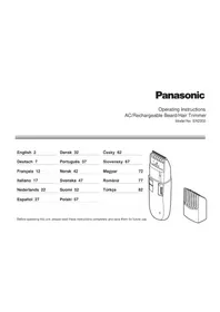 Notice PANASONIC ER2302 Sakal düzeltici