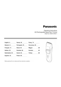 Notice PANASONIC ER2201 Sakal düzeltici