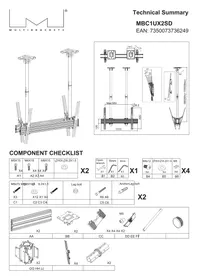 Notice Multibrackets M CEILING MOUNT PRO MBC1UX2SD Support écran plat