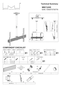 Notice Multibrackets M CEILING MOUNT PRO MBC1UPHD Support écran plat