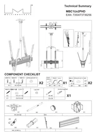 Notice Multibrackets M CEILING MOUNT PRO MBC1UX2PHD Support écran plat