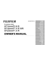 Notice FUJIFILM XF 14MM F2.8 R Objectif