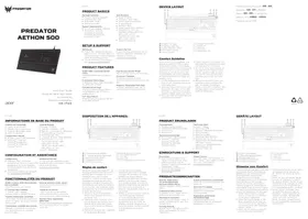 Notice ACER PREDATOR AETHON 500 Clavier