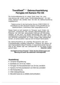 Notice TECHNAXX TG125 Ferngläser