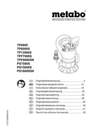Notice METABO TP 7500 SI Pump