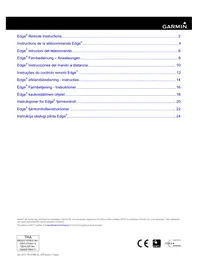 Notice GARMIN EDGE REMOTE CONTROL GPS