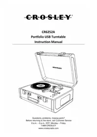 Notice Crosley PORTFOLIO CR6252A Turntable