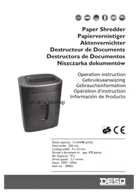 Notice Desq 20065 Destructeur de document