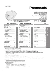 Notice PANASONIC SRDF181 밥솥