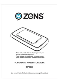 Notice Zens WIRELESS CHARGER ZEPB03B Batterie portable