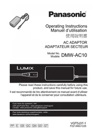 Notice PANASONIC LUMIX DMWAC10 Kamera
