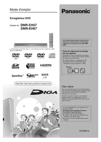 Notice PANASONIC DMREH575 Enregistreur DVD
