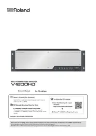 Notice ROLAND V1200HD Commutateur vidéo