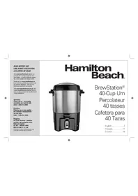Notice HAMILTON BEACH BREWSTATION 40540R Cafetière