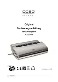 Notice CASO VC320 PRO Vacuum packaging machines