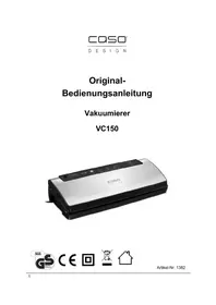 Notice CASO VC150 Vacuum packaging machines