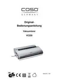 Notice CASO VC220 Vacuum packaging machines