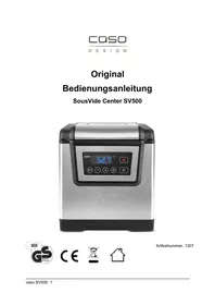 Notice CASO SOUSVIDE CENTER SV500 Appareil de cuisson