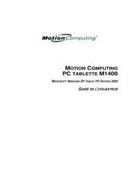 Notice Motion Computing M1400 Tablette