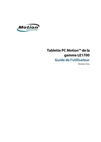 Notice Motion Computing LE1700 Tablette