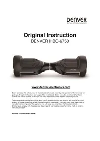 Notice DENVER HBO6750 Self-balancing scooter