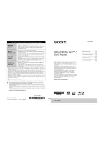 Notice SONY UBPX800M2 Lecteur dvd