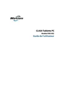 Notice Motion Computing CL920 Tablette
