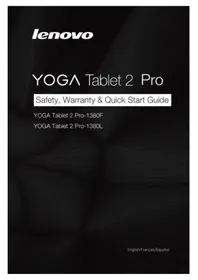 Notice LENOVO YOGA TAB 2 PRO Tablet