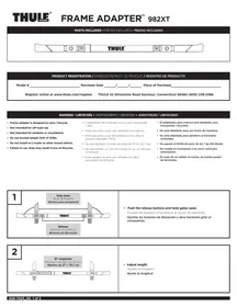 Notice THULE FRAME ADAPTER 982XT Accessoire pour vélo