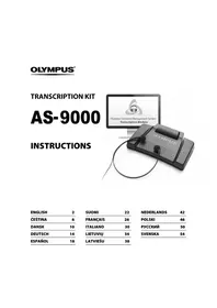 Notice OLYMPUS AS9000 Balso įrašymo įrenginys