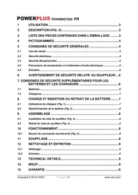 Notice PowerPlus POWEBG7520 Souffleur