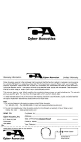 Notice Cyber Acoustics HE200 Ecouteur