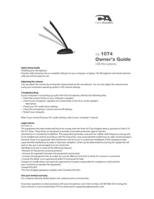 Notice Cyber Acoustics CVL1074 Microphone