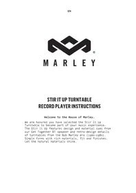 Notice HOUSE OF MARLEY STIR IT UP WIRELESS Platine_disque