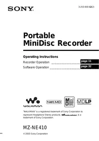 SONY MZ-NE410 - MiniDisc Player