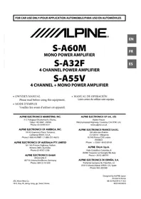 Notice ALPINE SA55V Recepteur