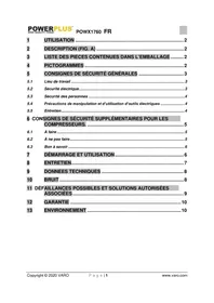 Notice PowerPlus POWX1760 Compresseur