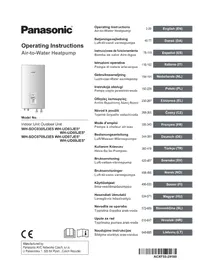 Notice PANASONIC WHSDC0709J3E5 Klimatska naprava