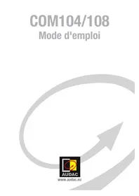Notice Audac COM108 Recepteur