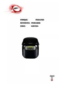 Notice MOULINEX MK815800 Multicuiseur
