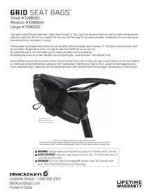Notice Blackburn GRID SEAT BAGS Accessoire de vélo