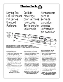 Notice Master Lock 376 Outil de serrurerie