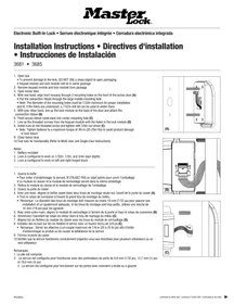 Notice Master Lock 3681 Serrure électronique