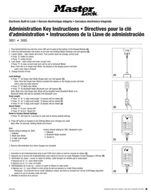 Notice Master Lock 1566 Serrure électronique