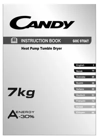 Notice CANDY GOC 970ATS Kuivausrumpu