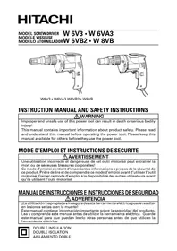 Notice HITACHI W 6V3 Visseuse
