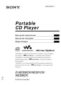 Notice SONY DNE306CK Leitor/gravador de cd