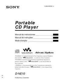 Notice SONY DNE10 Leitor/gravador de cd