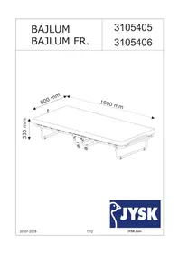 Notice JYSK BAJLUM Lit pliant
