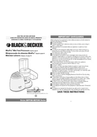Notice BLACK & DECKER MFP200 Procesador de alimentos